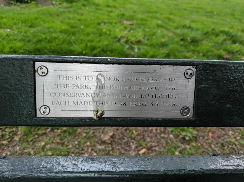 I saw this bench in Central Park