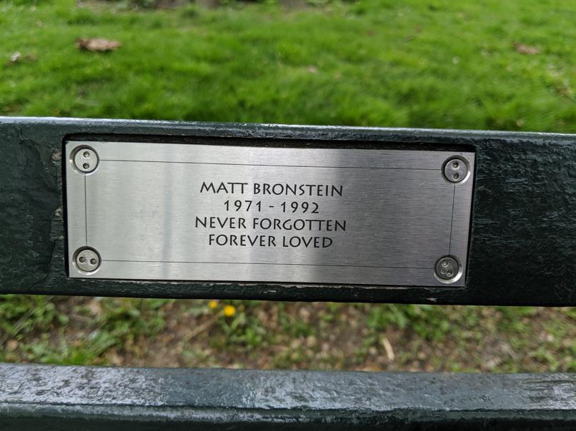 I saw this bench in Central Park