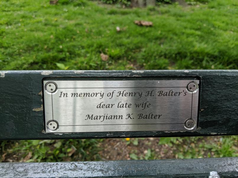 I saw this bench in Central Park