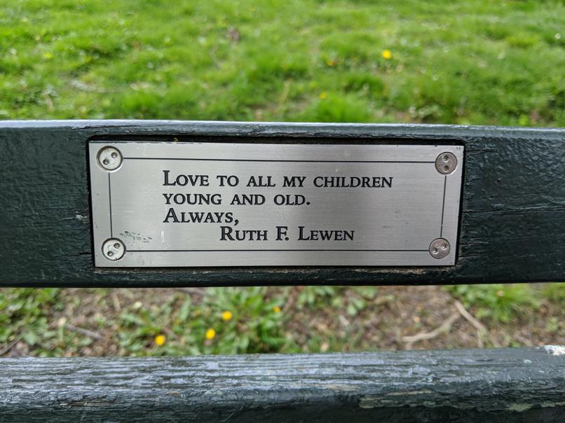 I saw this bench in Central Park