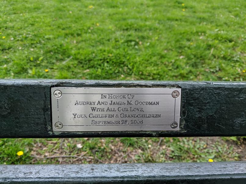 I saw this bench in Central Park