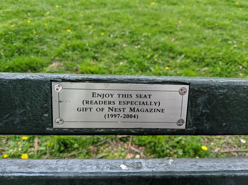 I saw this bench in Central Park