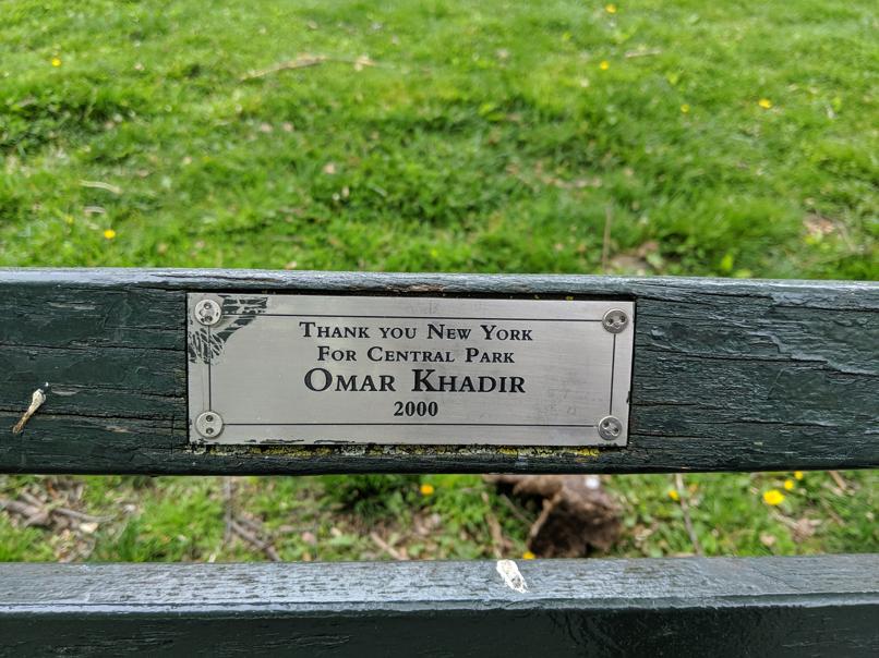 I saw this bench in Central Park