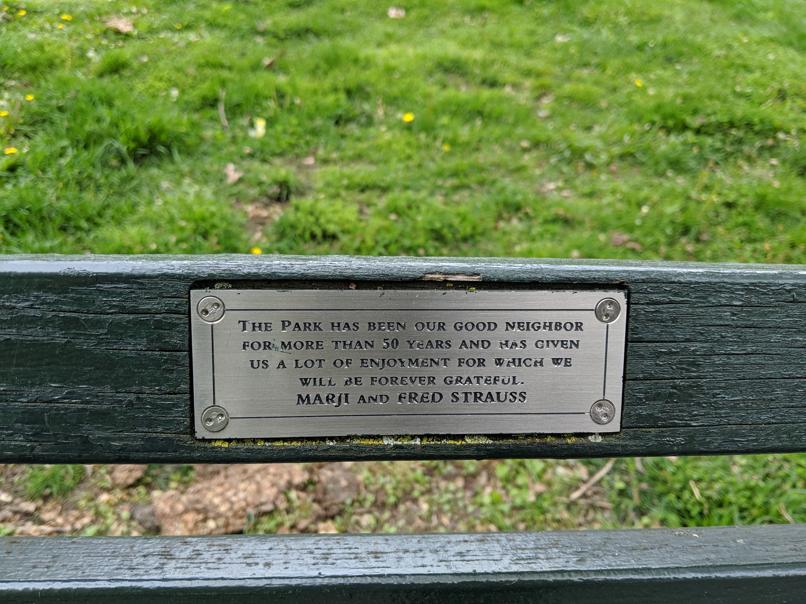 I saw this bench in Central Park