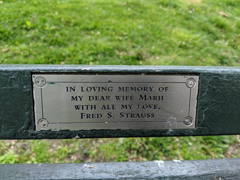 I saw this bench in Central Park