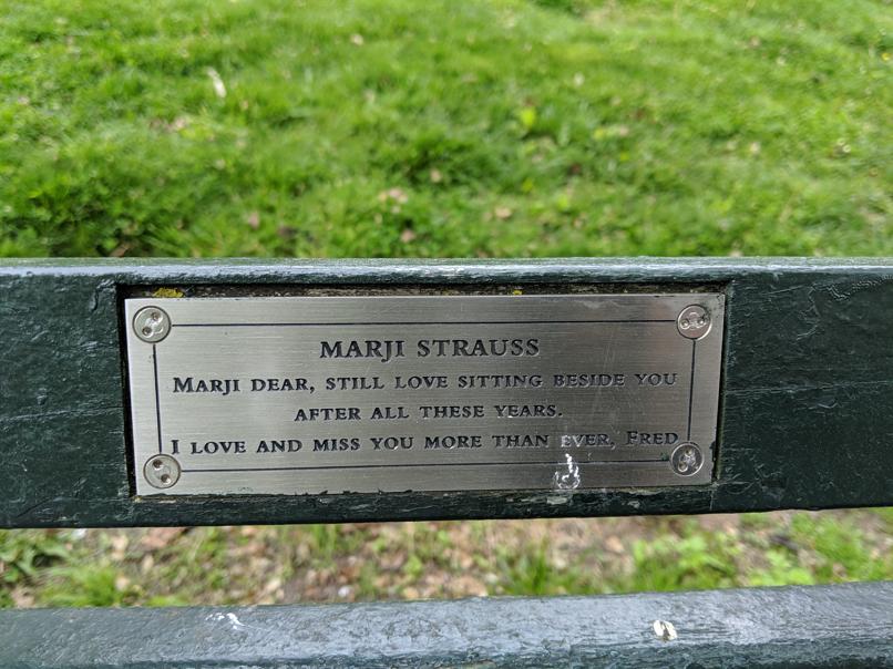 I saw this bench in Central Park