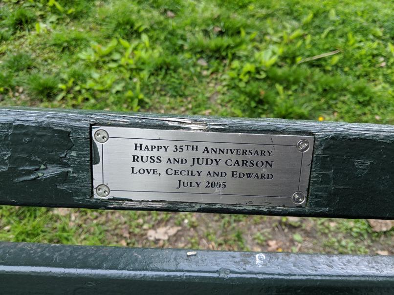 I saw this bench in Central Park