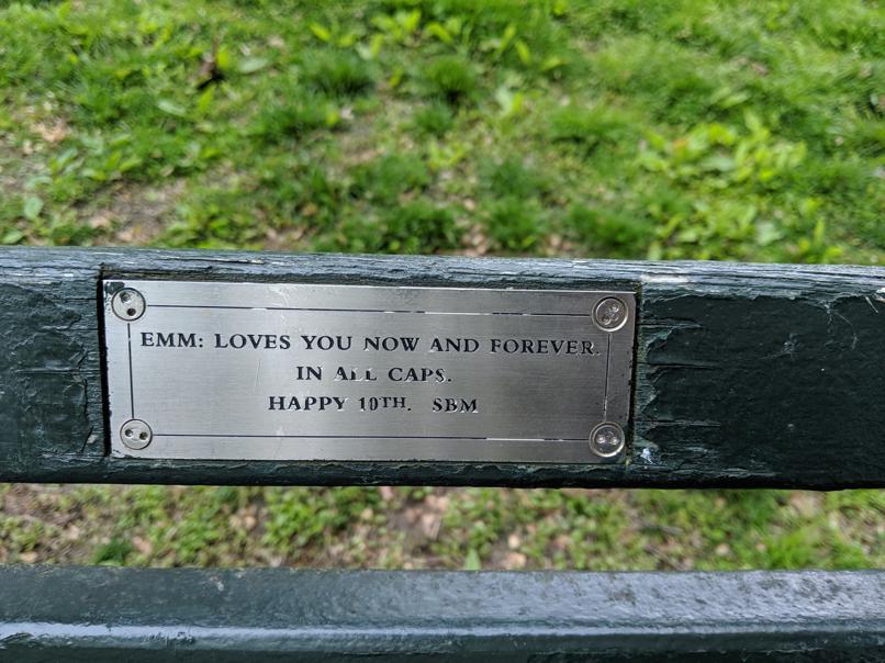 I saw this bench in Central Park