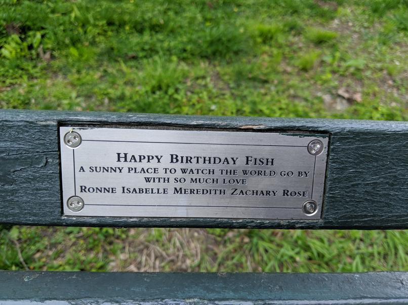 I saw this bench in Central Park