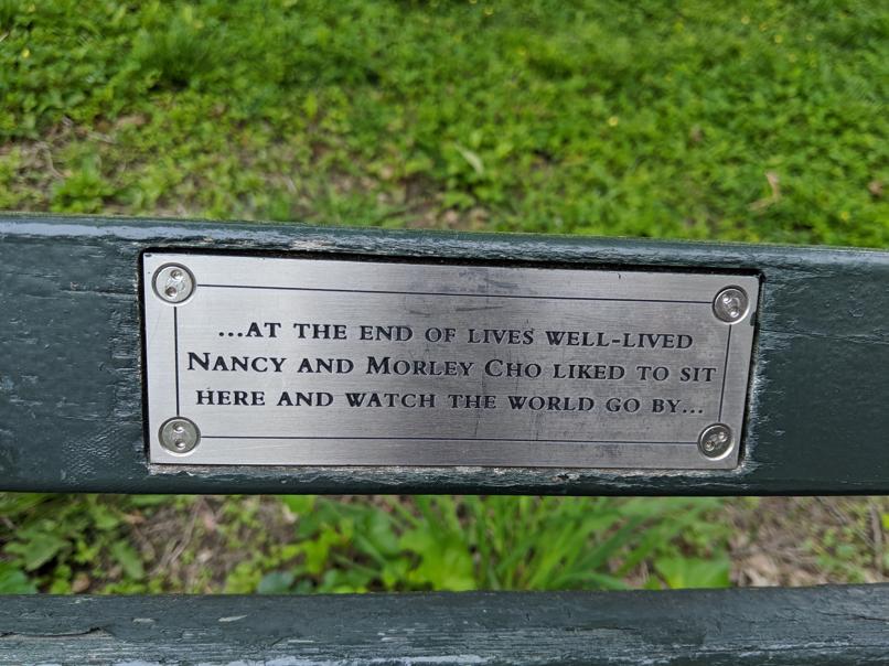 I saw this bench in Central Park