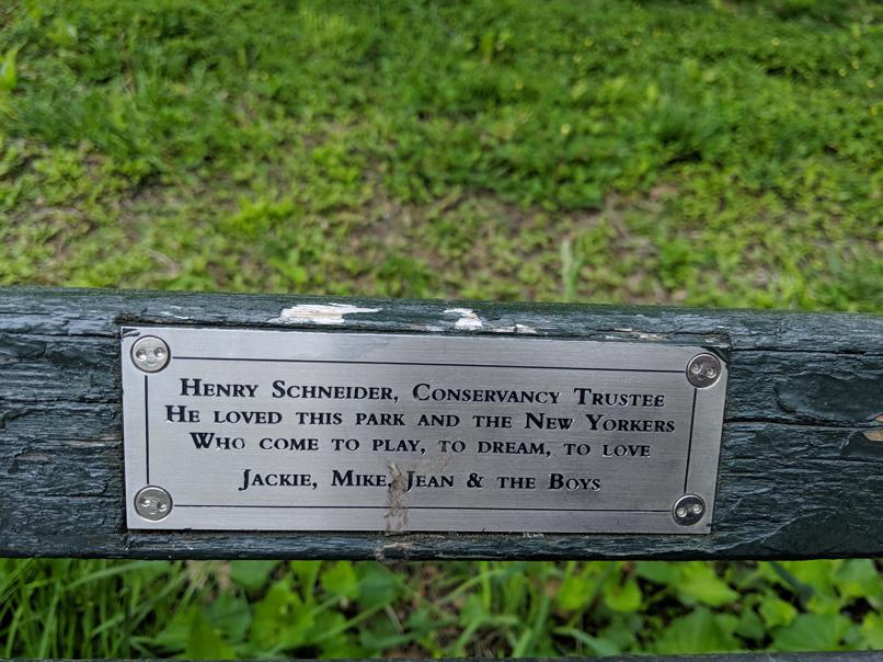 I saw this bench in Central Park