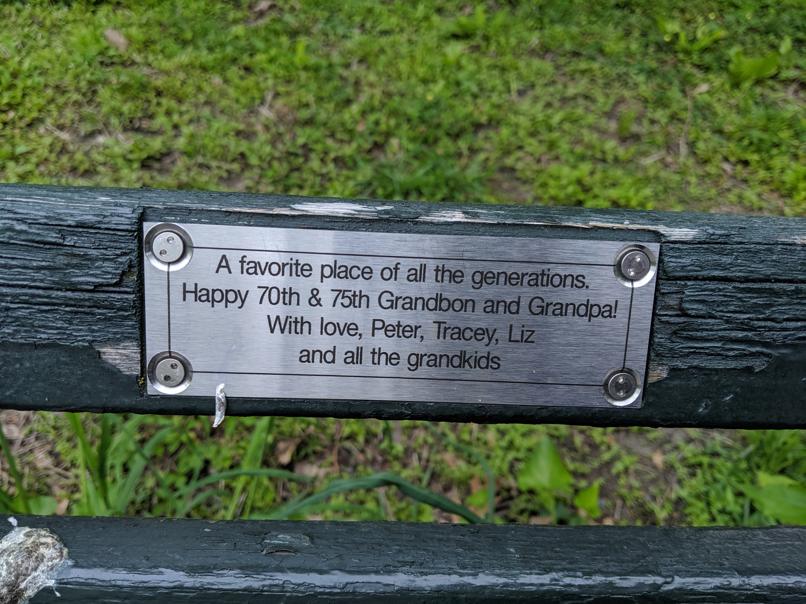 I saw this bench in Central Park