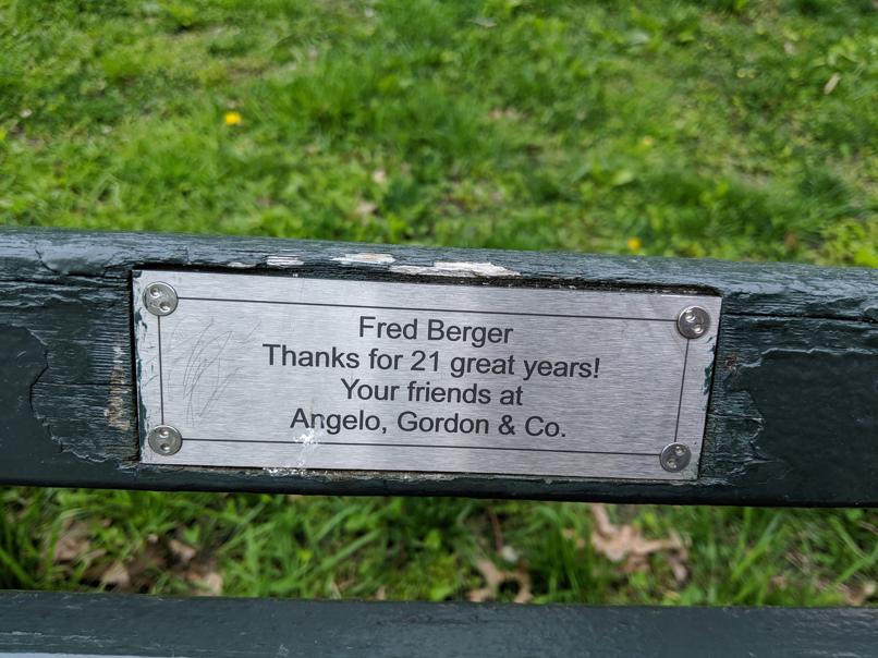 I saw this bench in Central Park