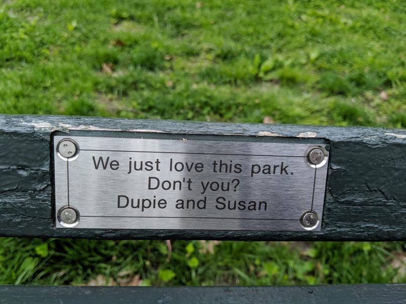 I saw this bench in Central Park