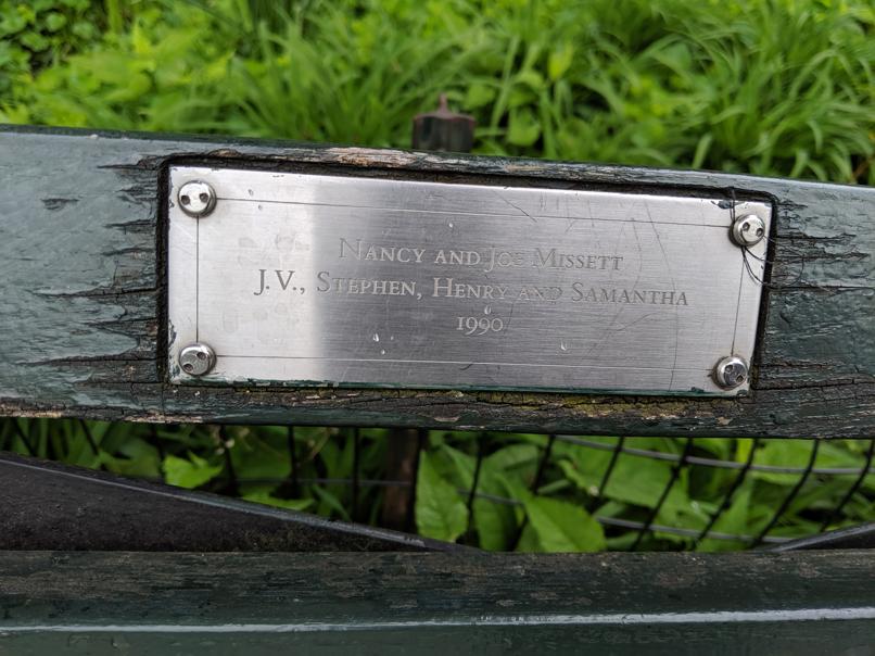 I saw this bench in Central Park