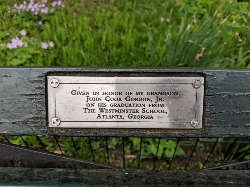 I saw this bench in Central Park