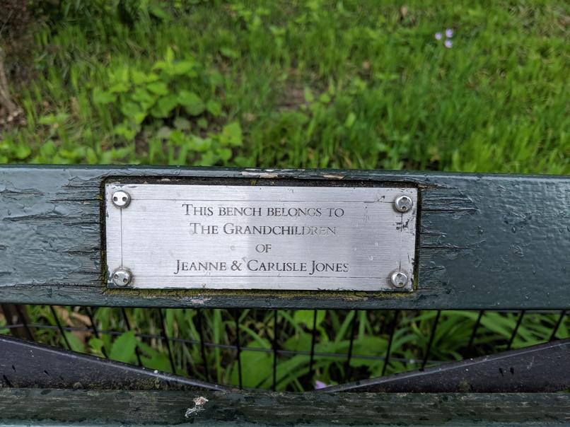 I saw this bench in Central Park