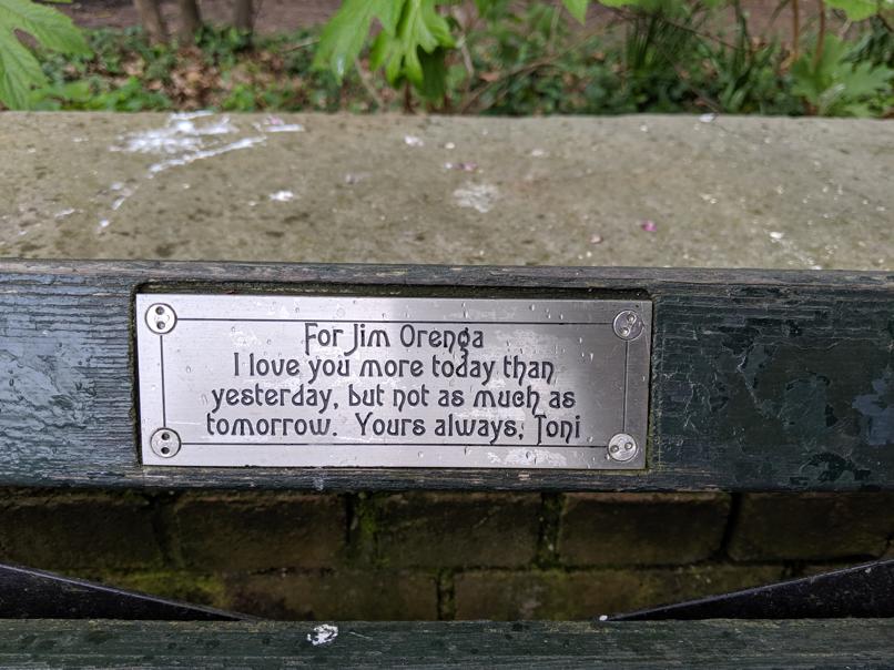 I saw this bench in Central Park