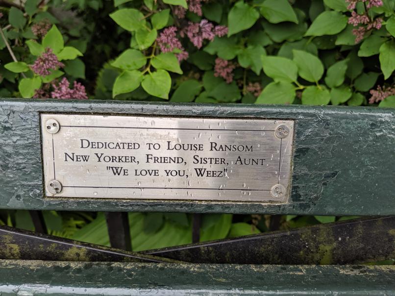 I saw this bench in Central Park