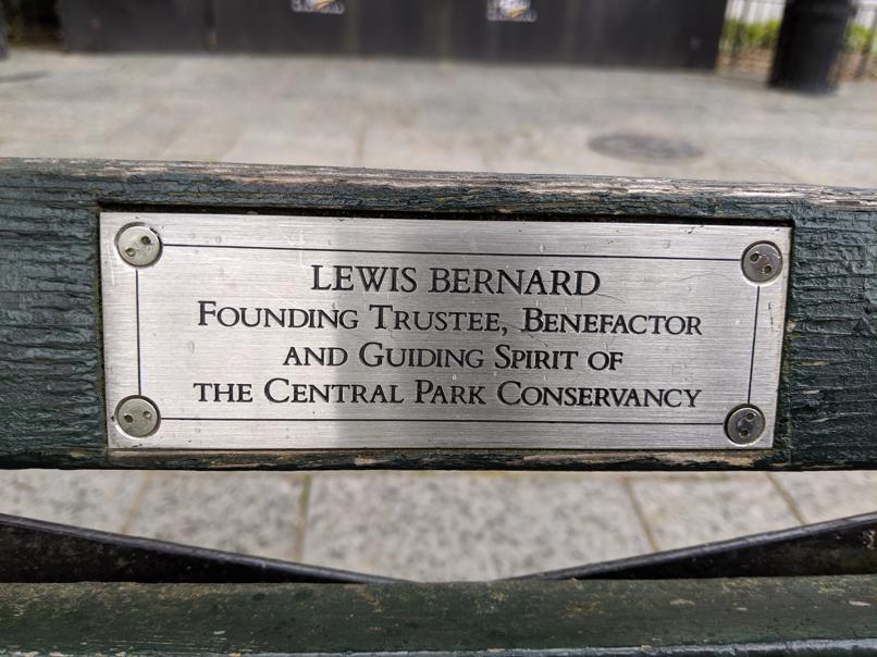 I saw this bench in Central Park