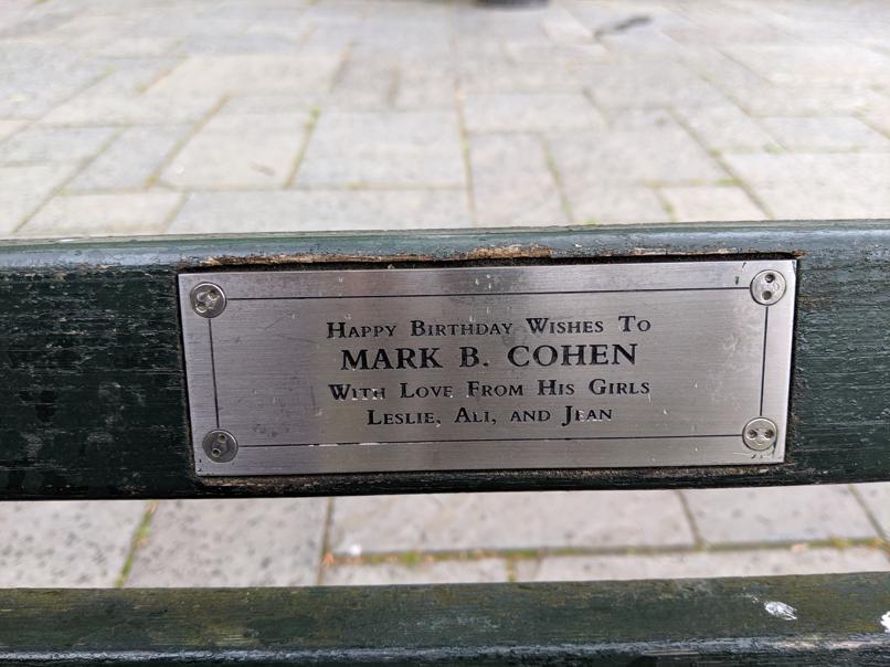 I saw this bench in Central Park