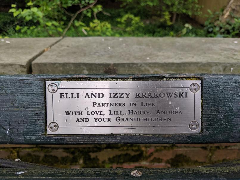 I saw this bench in Central Park