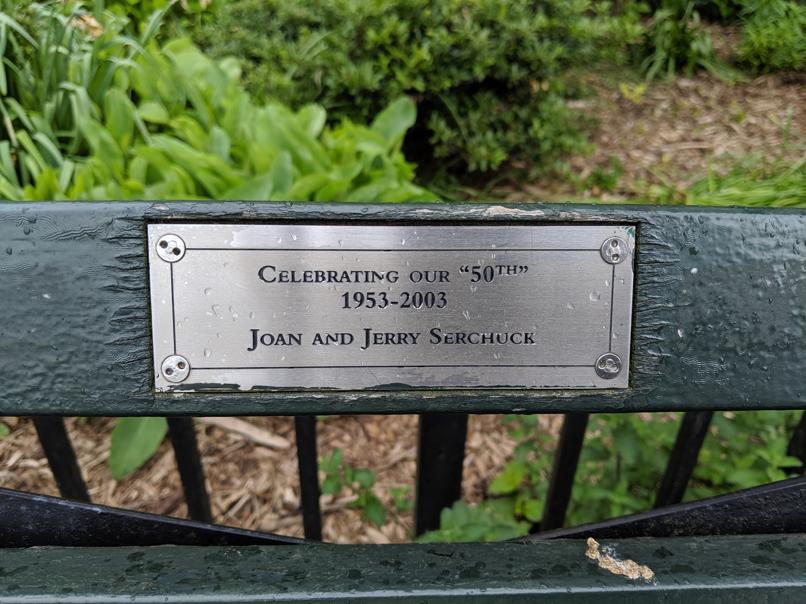 I saw this bench in Central Park