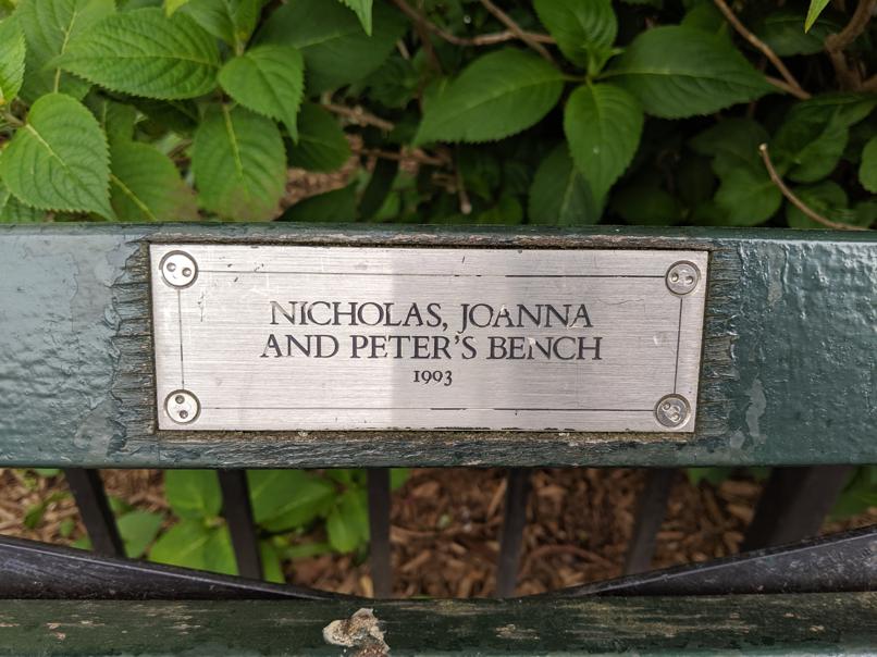 I saw this bench in Central Park