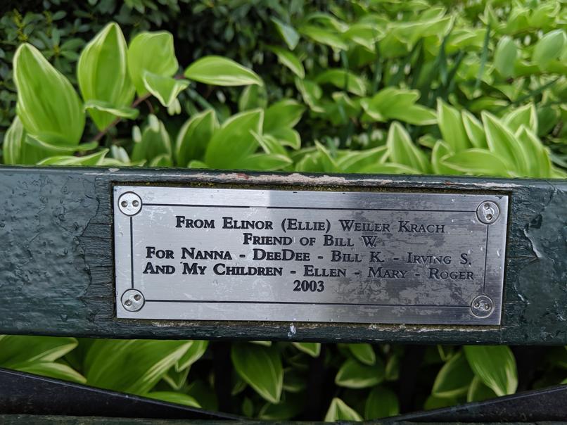 I saw this bench in Central Park