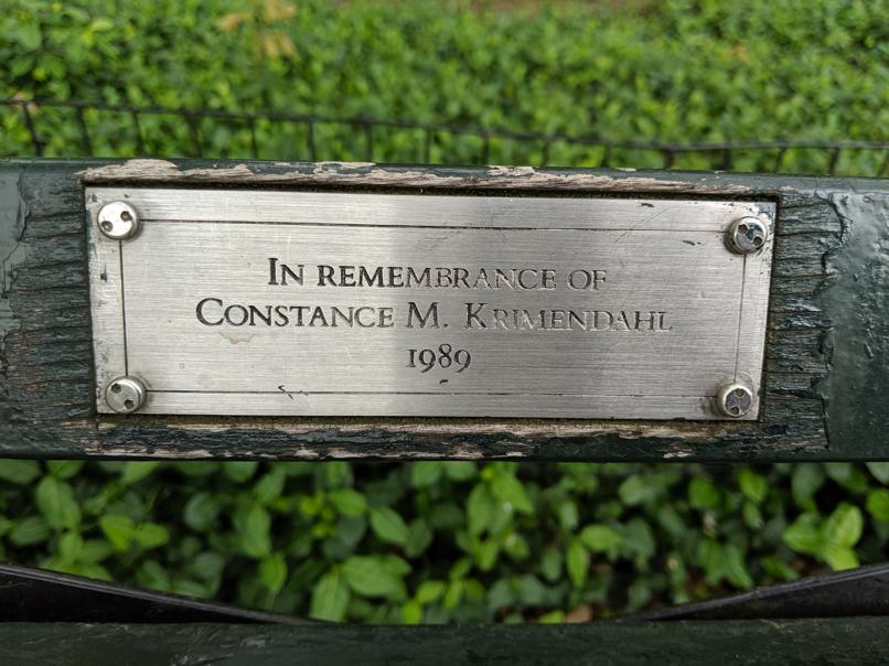 I saw this bench in Central Park