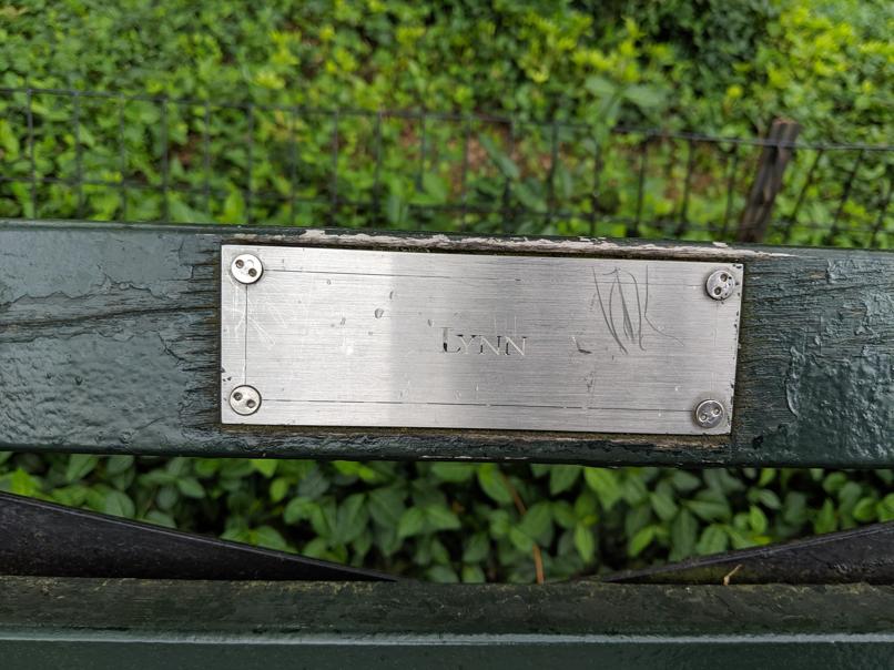 I saw this bench in Central Park