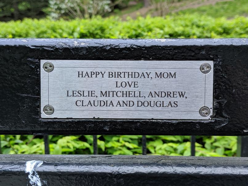 I saw this bench in Central Park