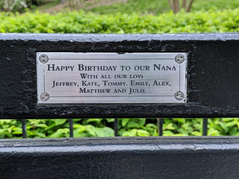 I saw this bench in Central Park