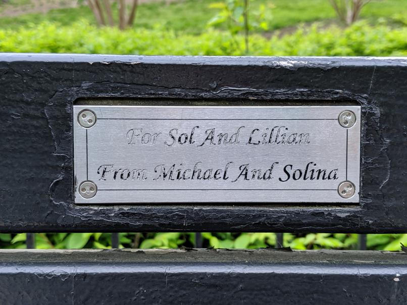 I saw this bench in Central Park