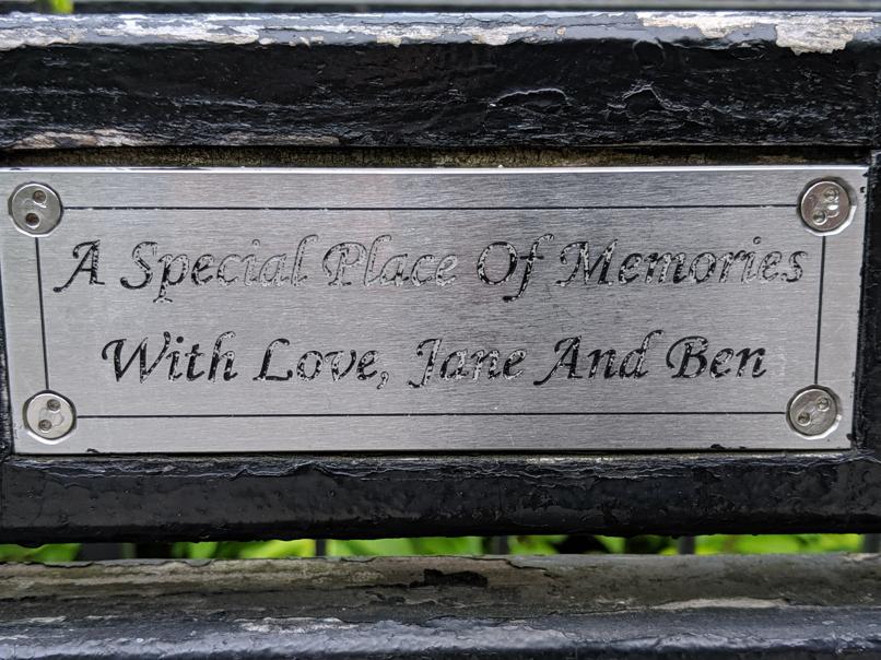 I saw this bench in Central Park