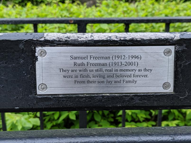 I saw this bench in Central Park