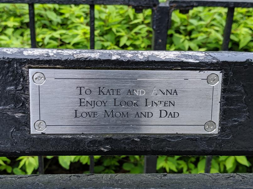 I saw this bench in Central Park