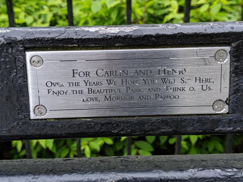 I saw this bench in Central Park