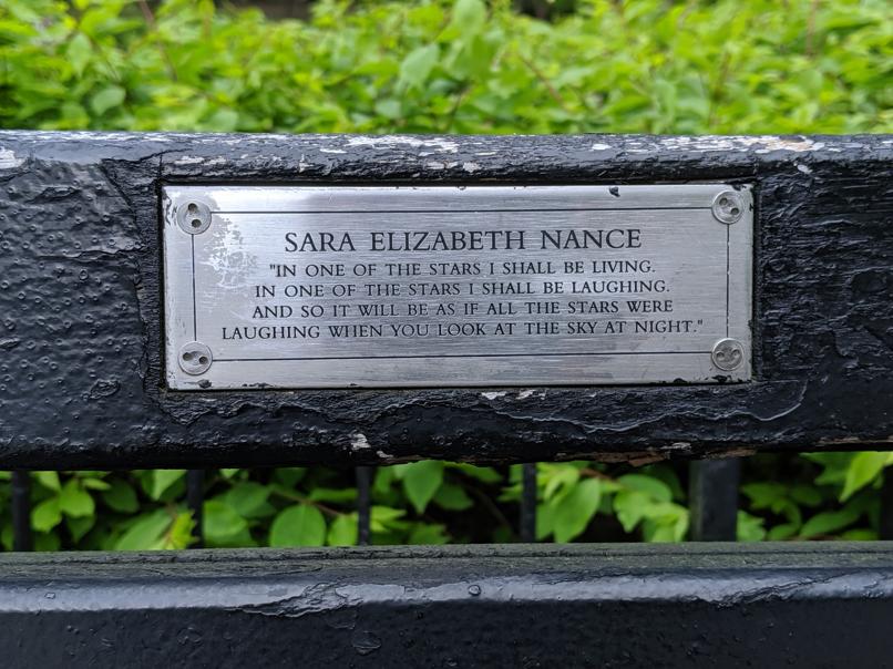 I saw this bench in Central Park