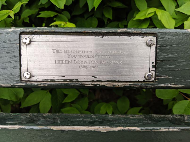 I saw this bench in Central Park