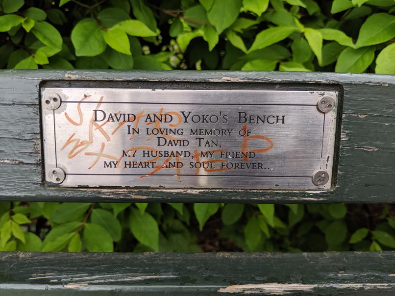 I saw this bench in Central Park