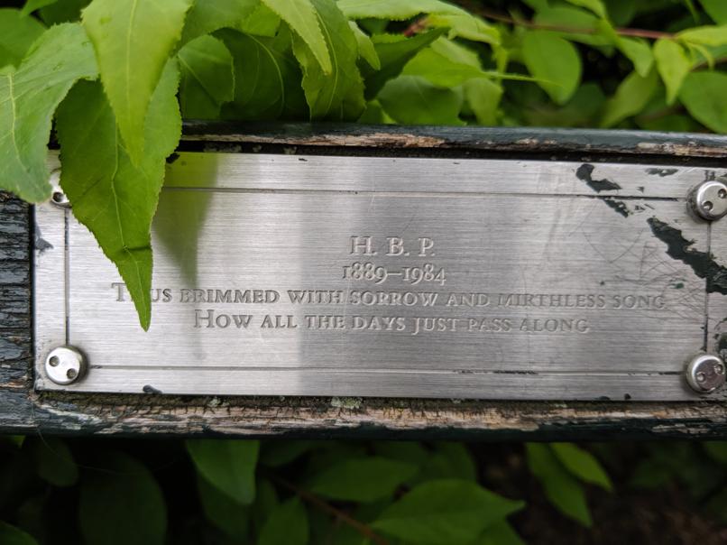 I saw this bench in Central Park