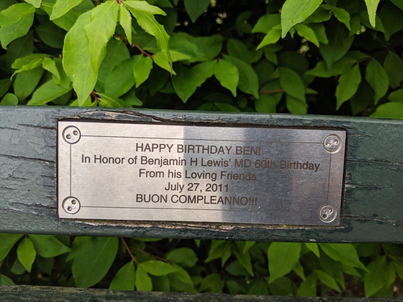 I saw this bench in Central Park