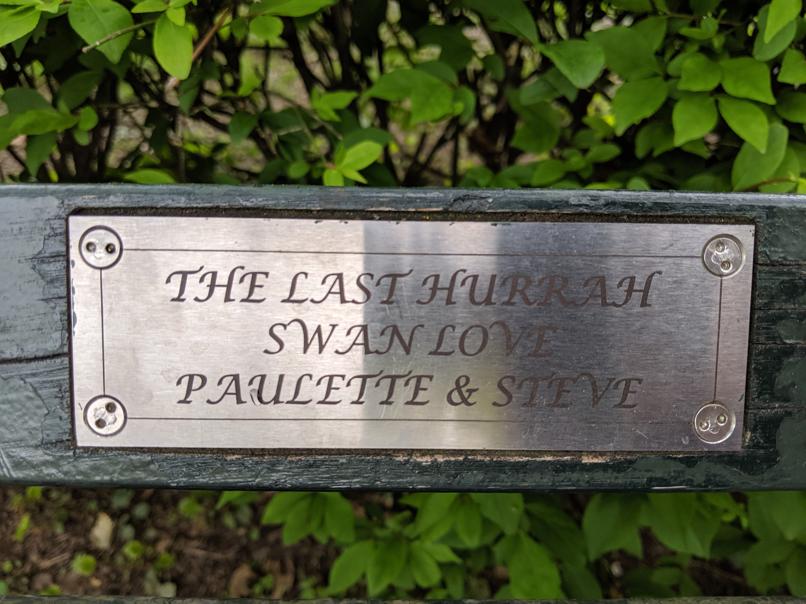 I saw this bench in Central Park