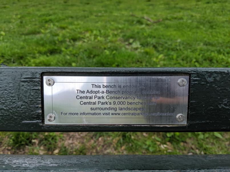 I saw this bench in Central Park