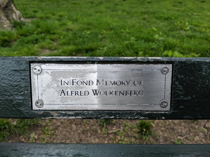 I saw this bench in Central Park