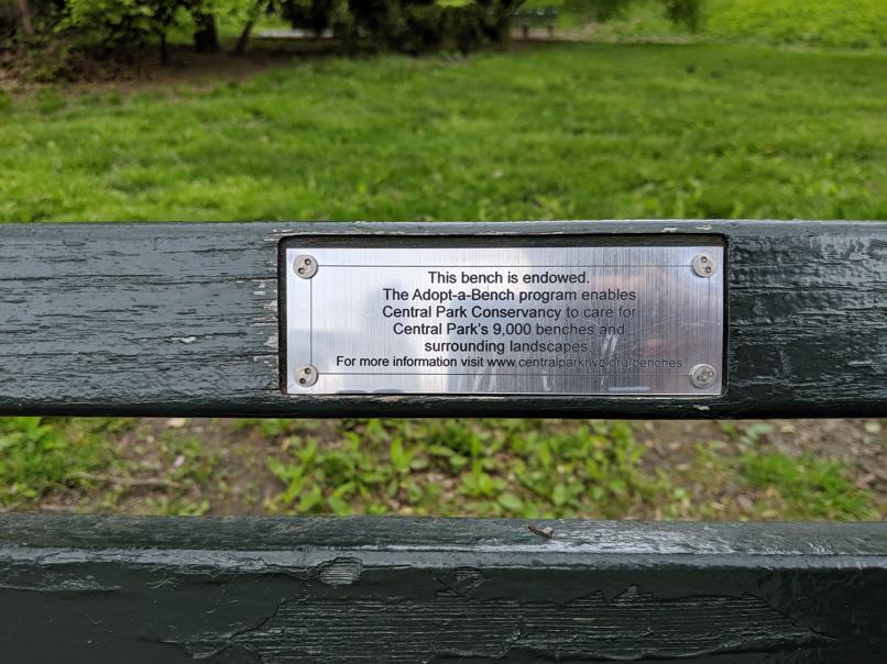 I saw this bench in Central Park