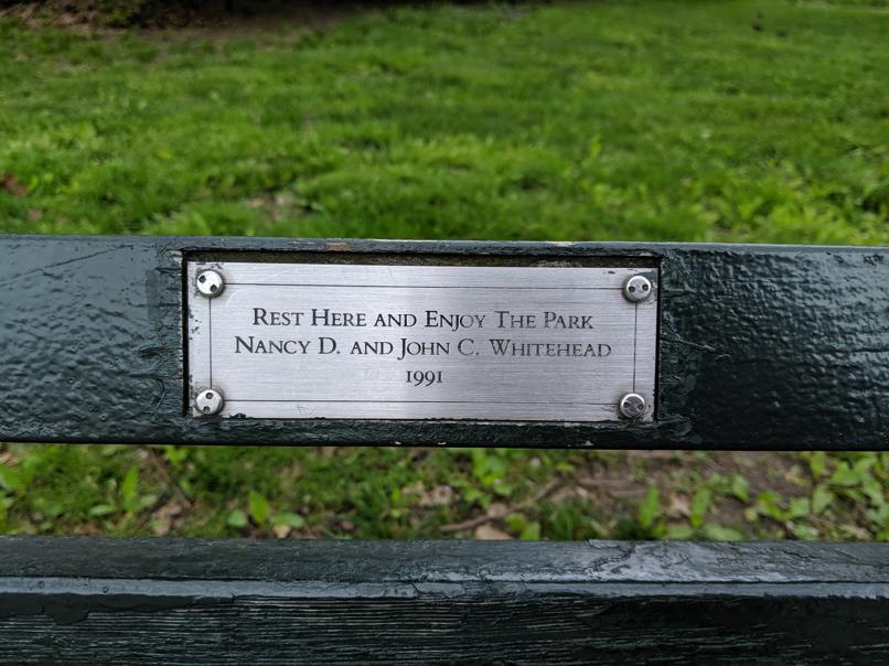 I saw this bench in Central Park