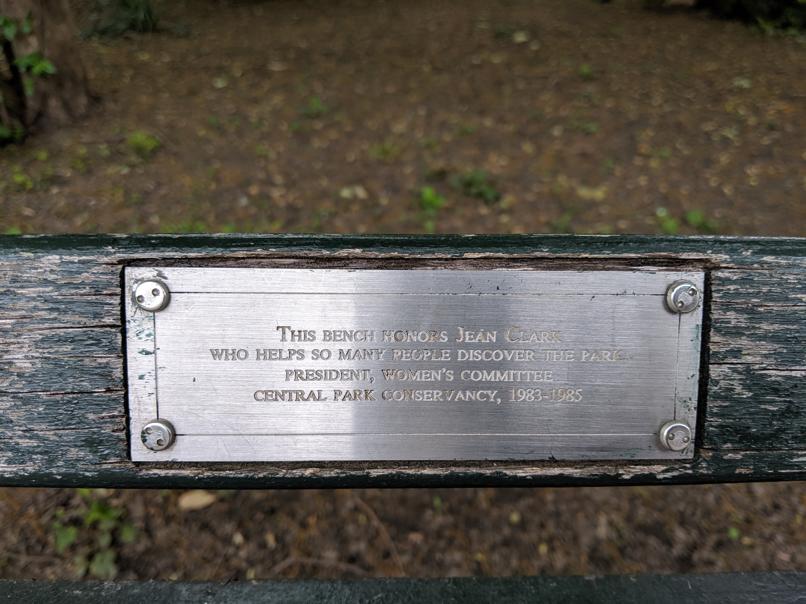 I saw this bench in Central Park