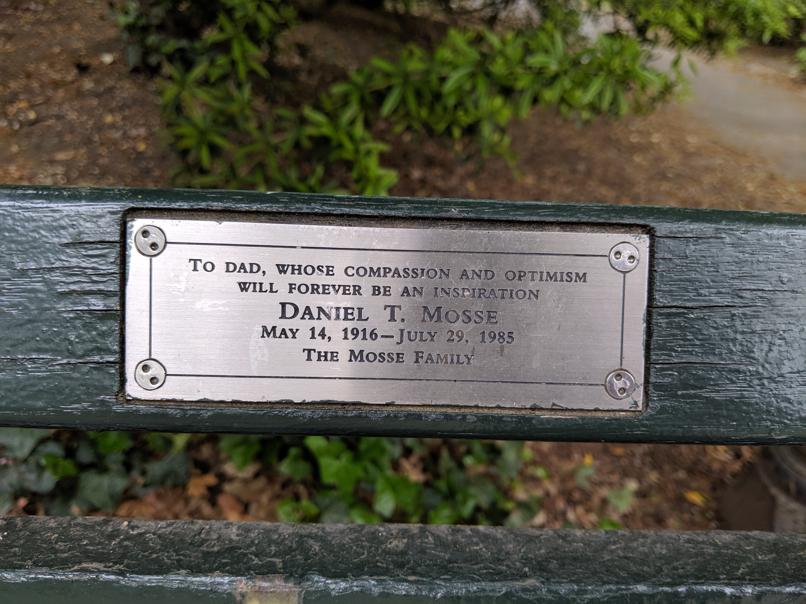 I saw this bench in Central Park